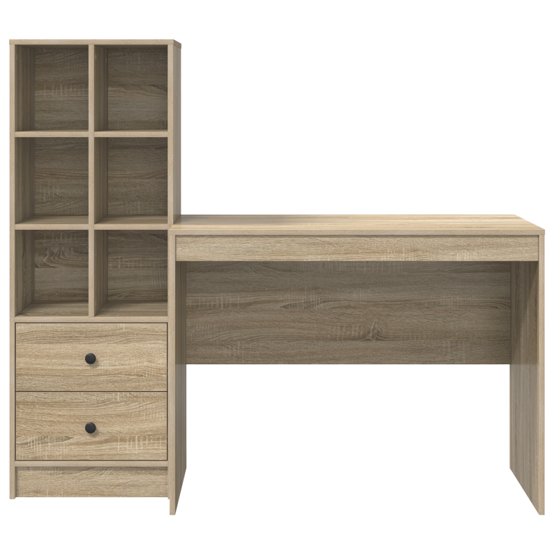 Schreibtisch mit Stauraum Sonoma Eiche Holzwerkstoff