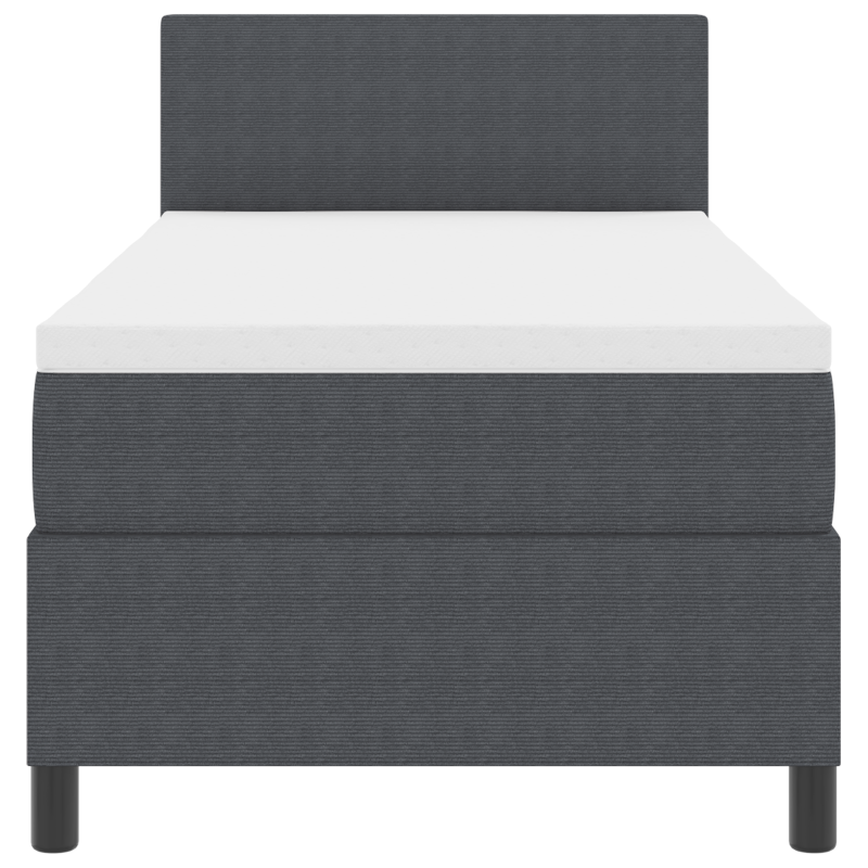 Boxspringbett mit Matratze & LED Dunkelgrau 80x200 cm Cordstoff