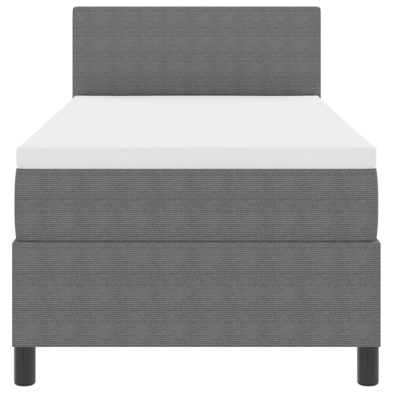 Boxspringbett mit Matratze & LED Licht Grau Einzel Cordstoff