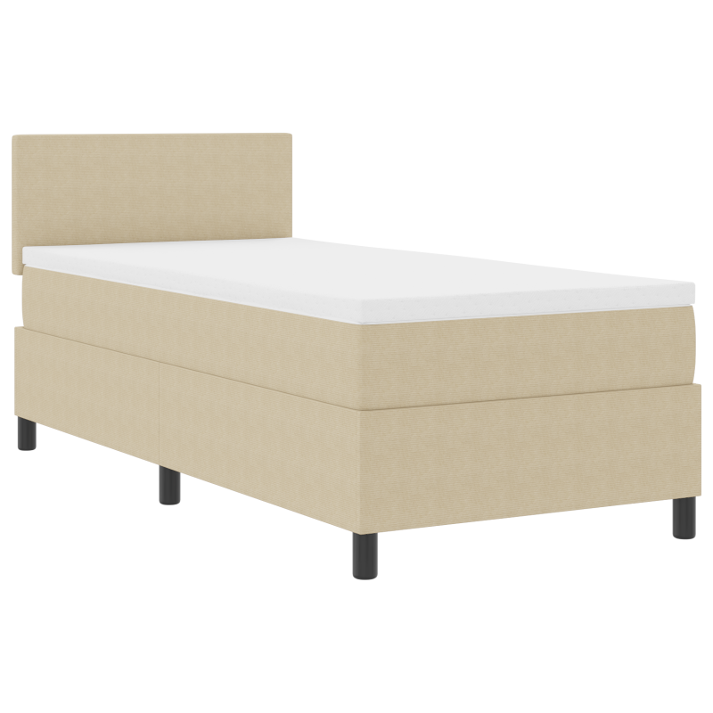 Boxspringbett mit Matratze & LED Licht Grün Grau 90x200 cm Cord-Stoff