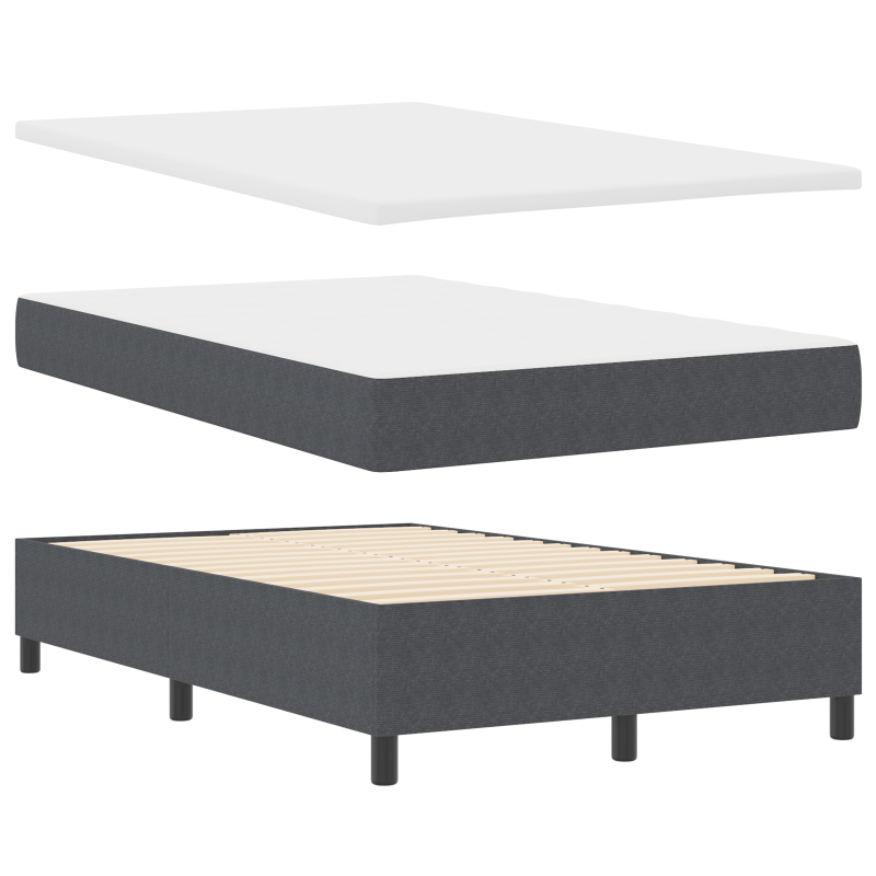 Boxspringbett mit Matratze & LED Dunkelgrau 120x200 cm Cordstoff