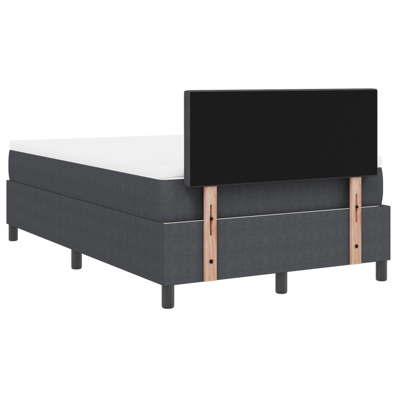 Boxspringbett mit Matratze & LED Dunkelgrau 120x200 cm Cordstoff