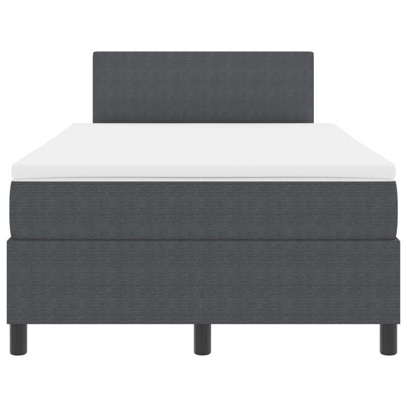 Boxspringbett mit Matratze & LED Dunkelgrau 120x200 cm Cordstoff