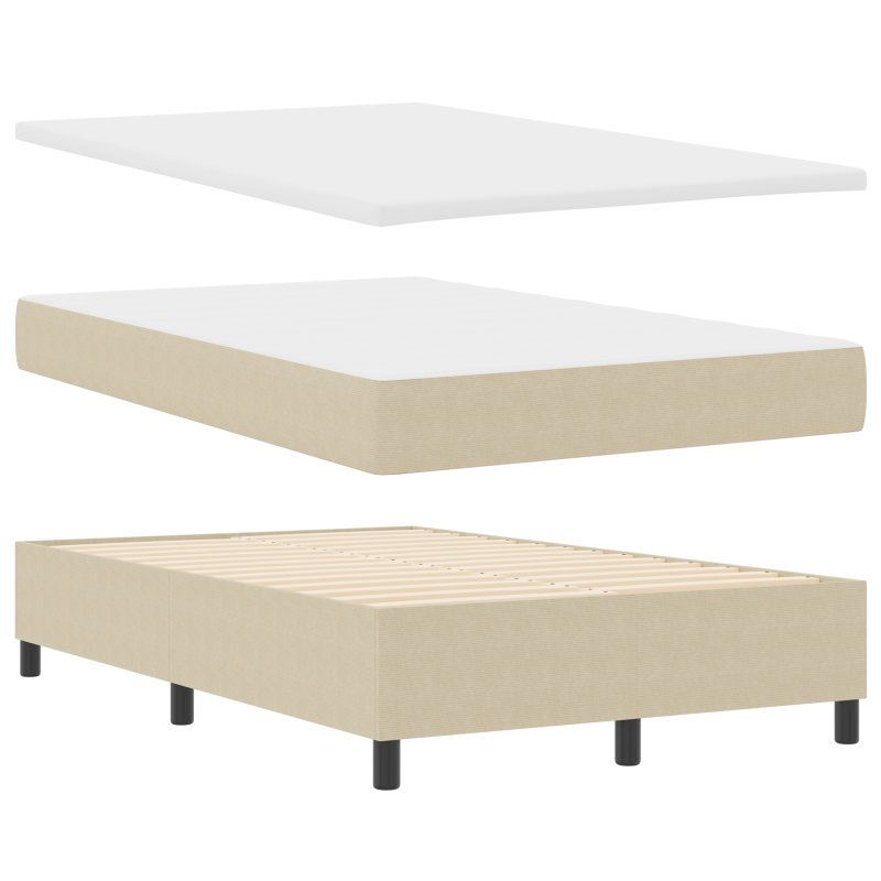 Boxspringbett mit Matratze & LED-Licht Beig Grau 120x200 cm Cordstoff