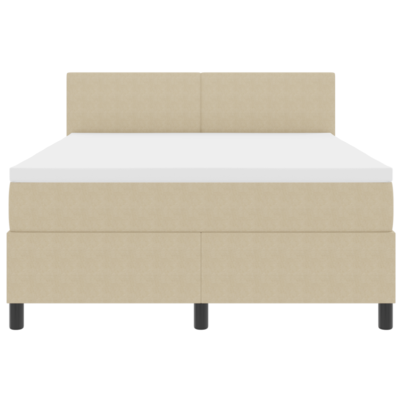 Boxspringbett mit Matratze & LED Licht Grün Grau 140x200 cm Cordstoff