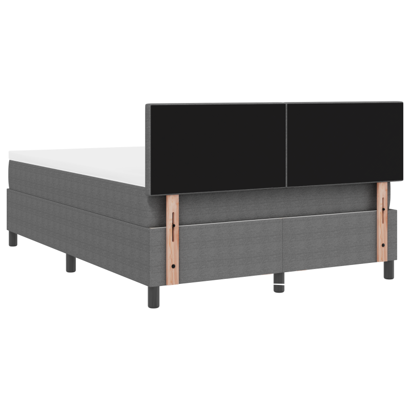 Boxspringbett mit Matratze & LED Licht Grau 160x200 cm Cord-Stoff