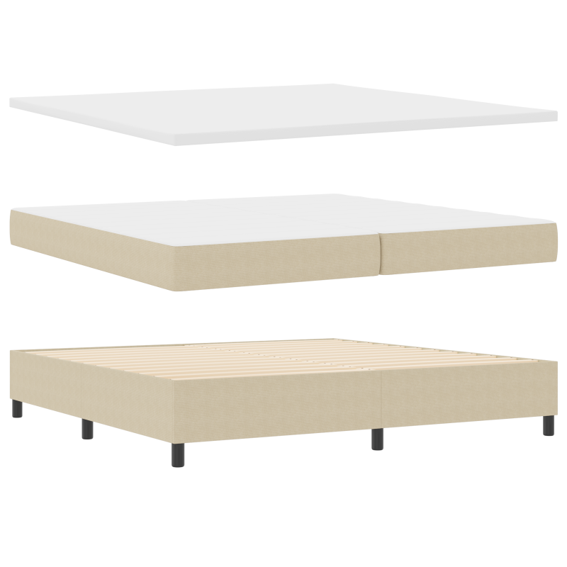 Boxspringbett mit Matratze & LED Licht Grün Grau 200x200 cm Cordstoff