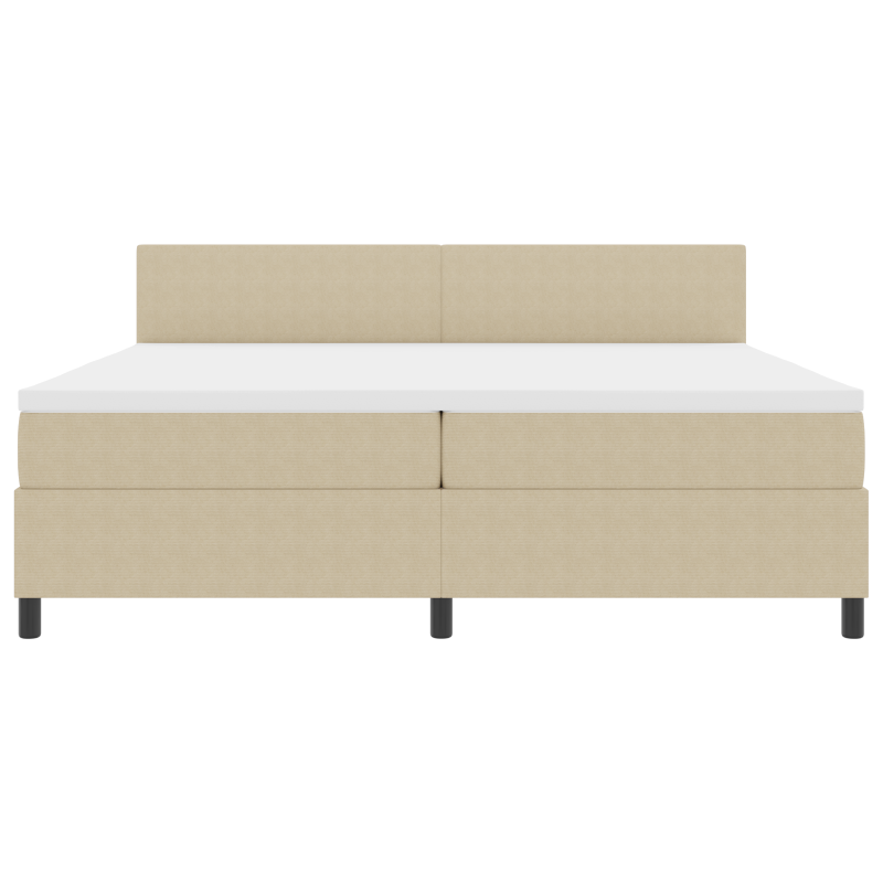 Boxspringbett mit Matratze & LED Licht Grün Grau 200x200 cm Cordstoff
