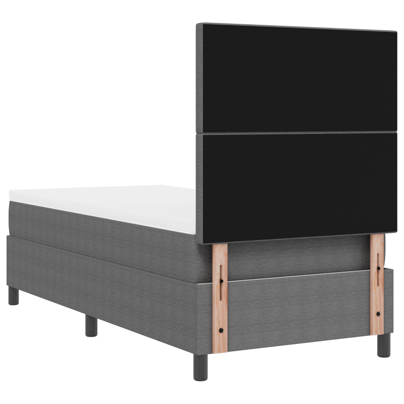 Boxspringbett mit Matratze & LED Licht Grau 80x200 cm Cordstoff