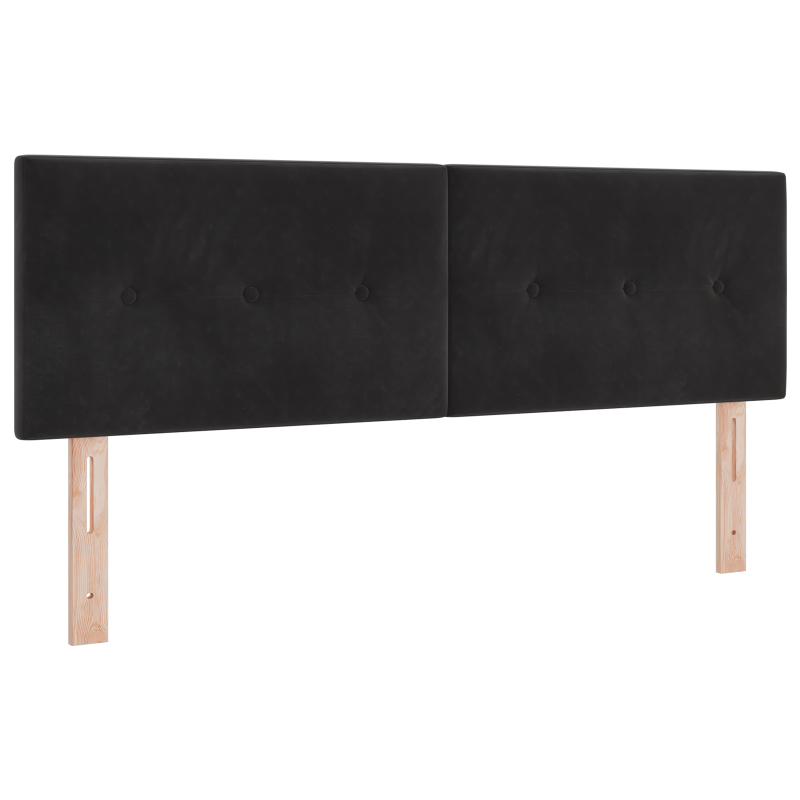 LED Kopfteil Mit Knopfheftung Schwarz 80 cm Samt