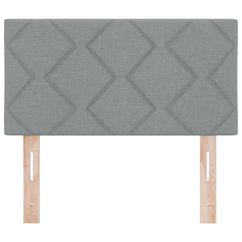 LED Kopfteil diamantförmiges Design hellgrau 80 cm Stoff