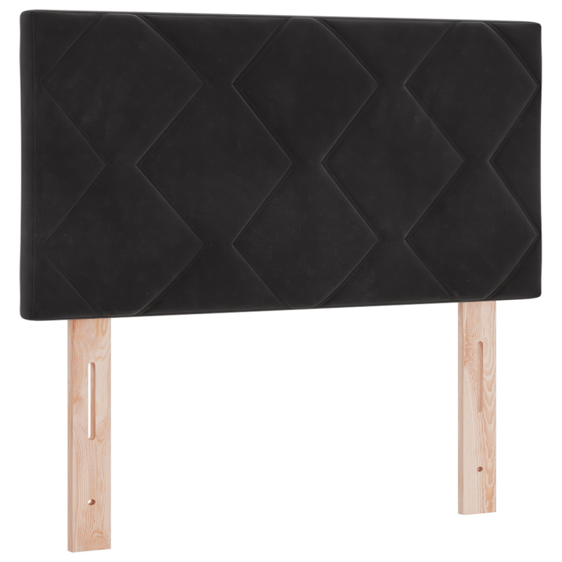 LED Kopfteil Diamantblöcke Design Schwarz 80 cm Samt