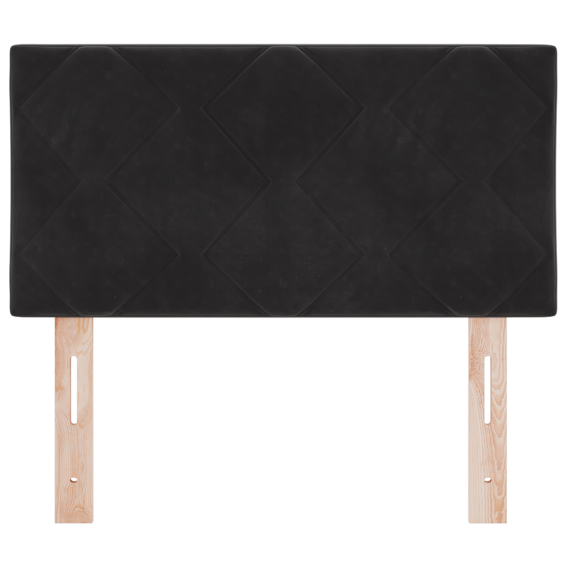 LED Kopfteil Diamantblöcke Design Schwarz 80 cm Samt