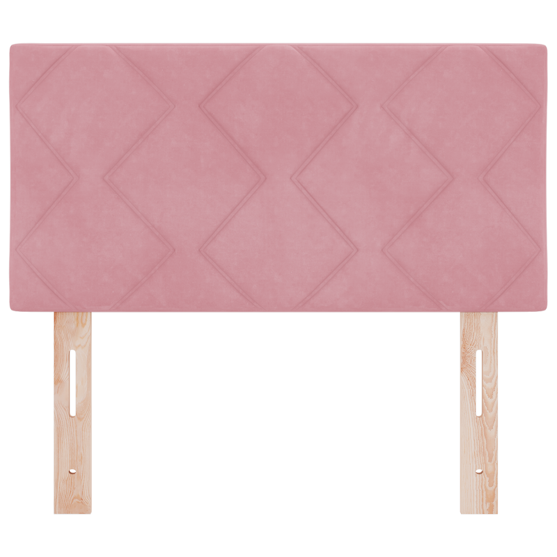 LED Kopfteil Diamantblöcke Design Rosa 80 cm Samt