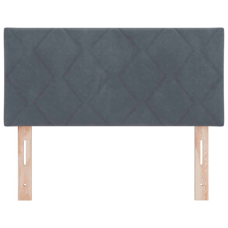 LED Kopfteil mit Diamantblock Design Dunkelgrau 90 cm Samt