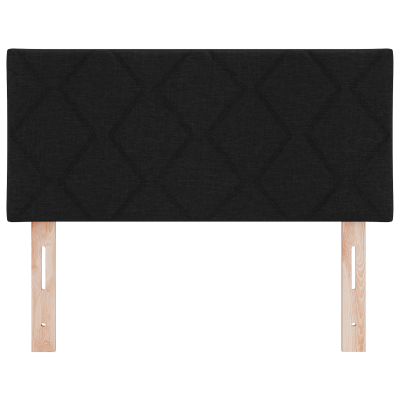 LED Kopfteil mit Diamantenblock-Design Schwarz 100 cm Stoff