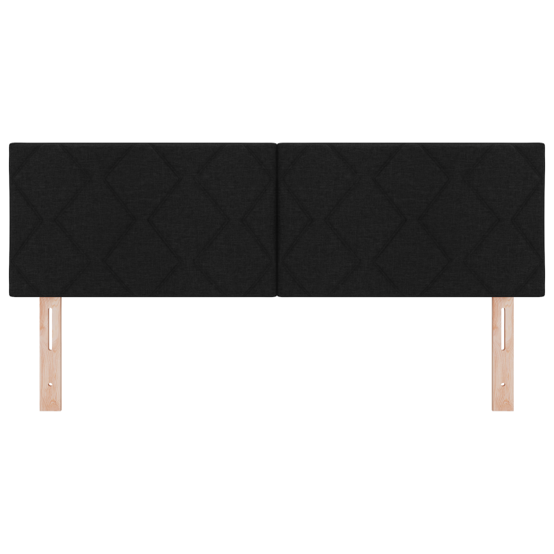 LED Kopfteil Diamantblockdesign Schwarz 144 cm Stoff