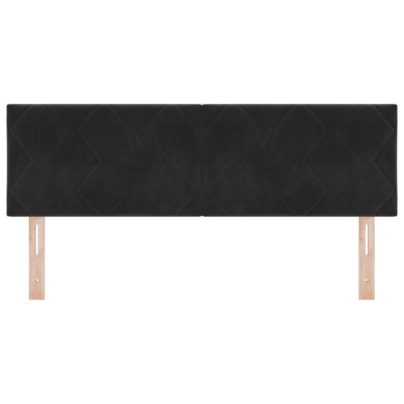 LED Kopfteil Diamantblöcke Design Schwarz 144 cm Samt