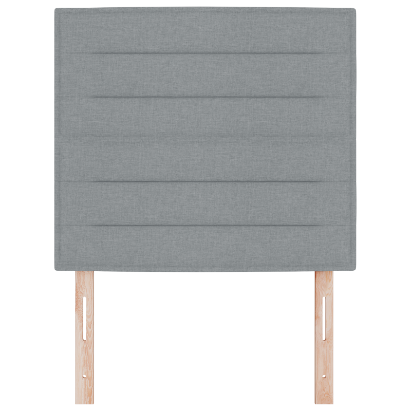 LED Kopfteil Linien Design Hellgrau 100 cm Stoff