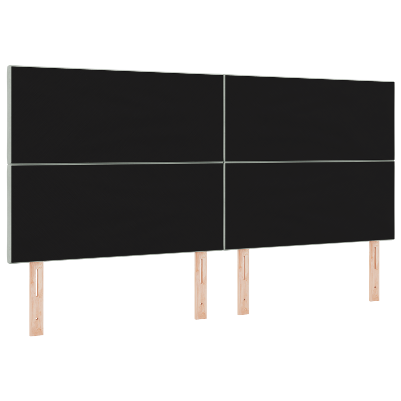 LED Kopfteil Diamantblock Design Hellgrau 200 cm Samt
