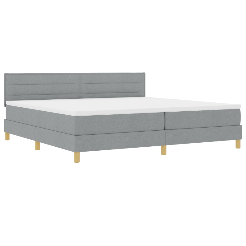 Boxspringbett mit Matratze Hellgrau 200x200 cm Stoff