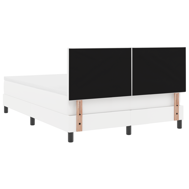 Boxspringbett mit Matratze Weiß 140x200 cm Kunstleder