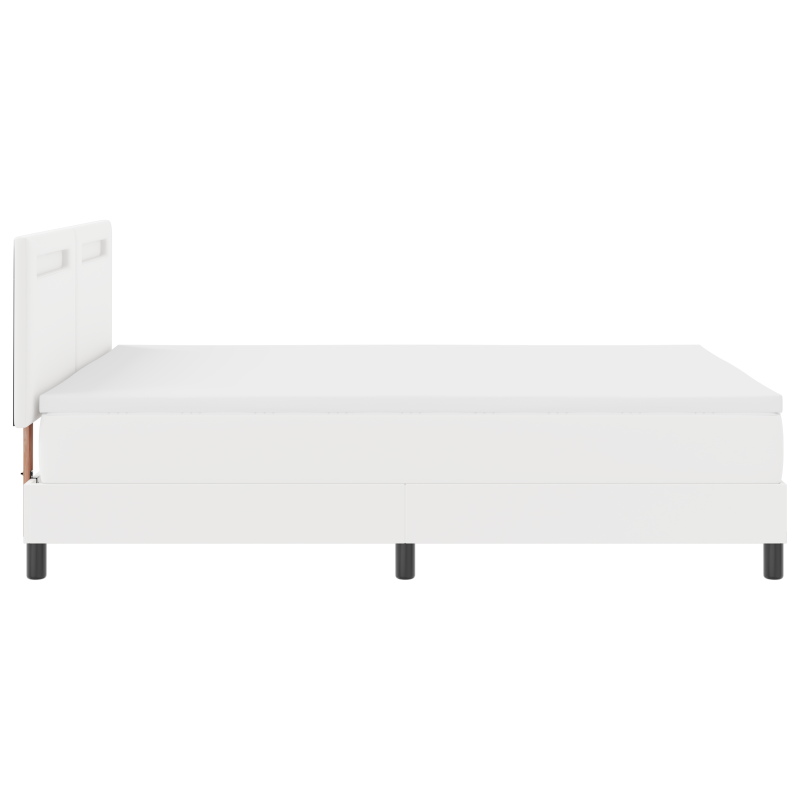 Boxspringbett mit Matratze Weiß 140x200 cm Kunstleder