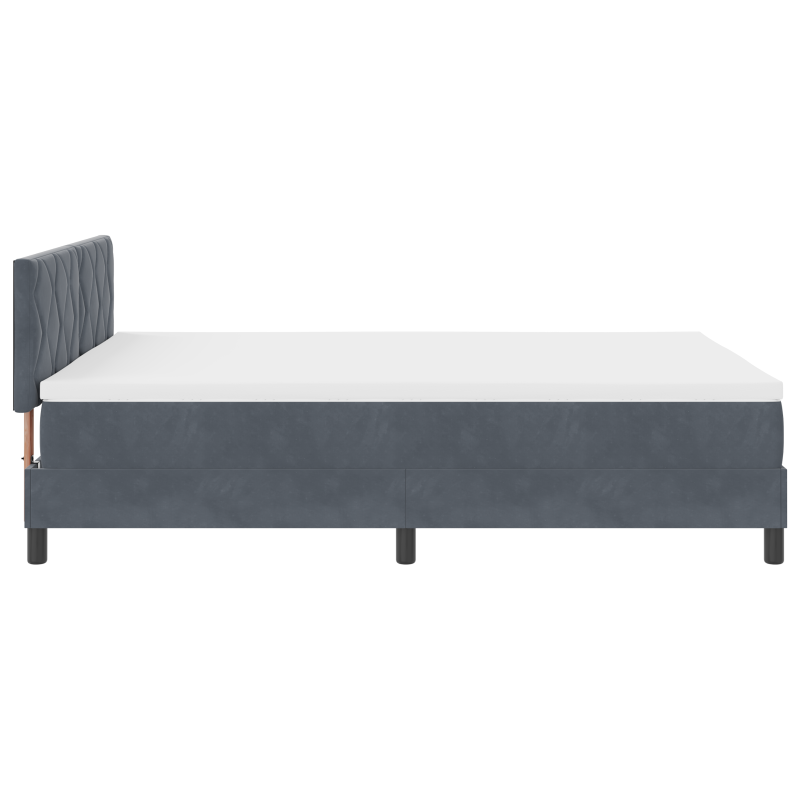 Boxspringbett mit Matratze Grau 100x200 cm Kunstleder