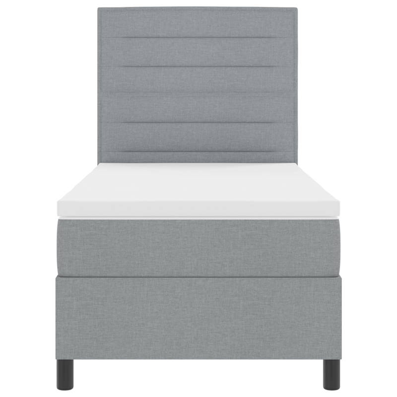 Boxspringbett mit Matratze Hellgrau 100x200 cm Stoff