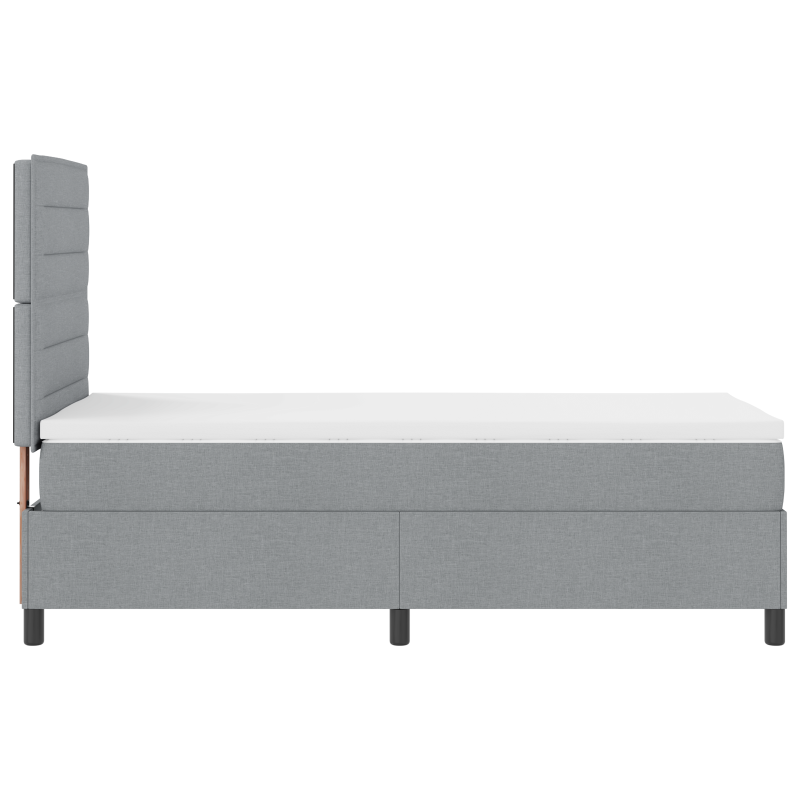 Boxspringbett mit Matratze Hellgrau 100x200 cm Stoff