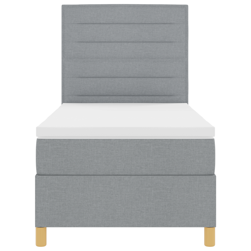Boxspringbett mit Matratze, hellgrau, 100x200 cm, Stoff