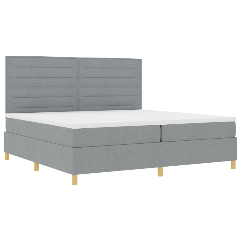 Boxspringbett mit Matratze Hellgrau 200x200 cm Stoff