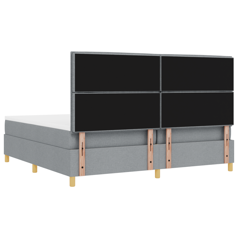 Boxspringbett mit Matratze Hellgrau 200x200 cm Stoff