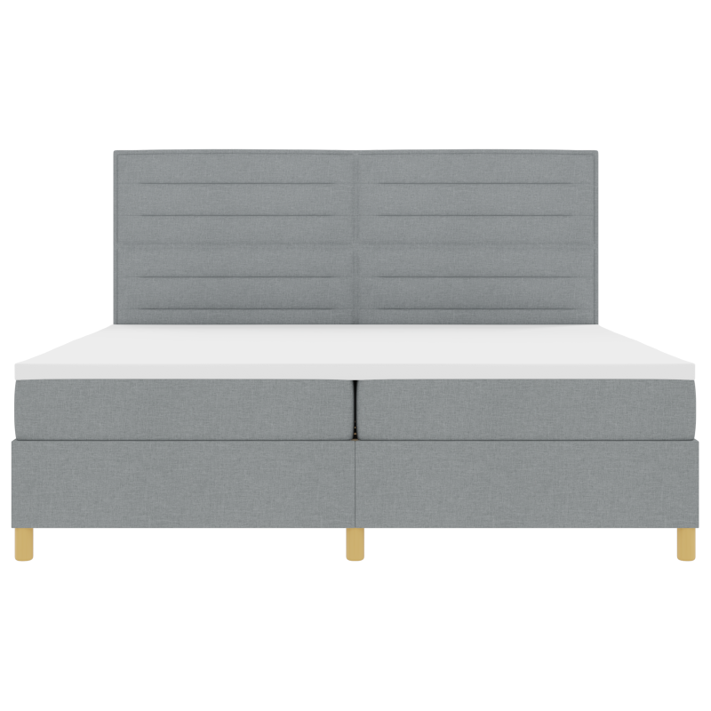 Boxspringbett mit Matratze Hellgrau 200x200 cm Stoff