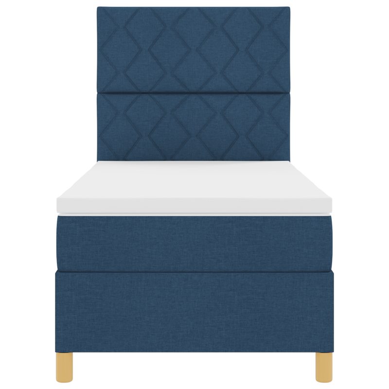 Boxspringbett mit Matratze in Dunkelblau, 200x200 cm, aus Samt