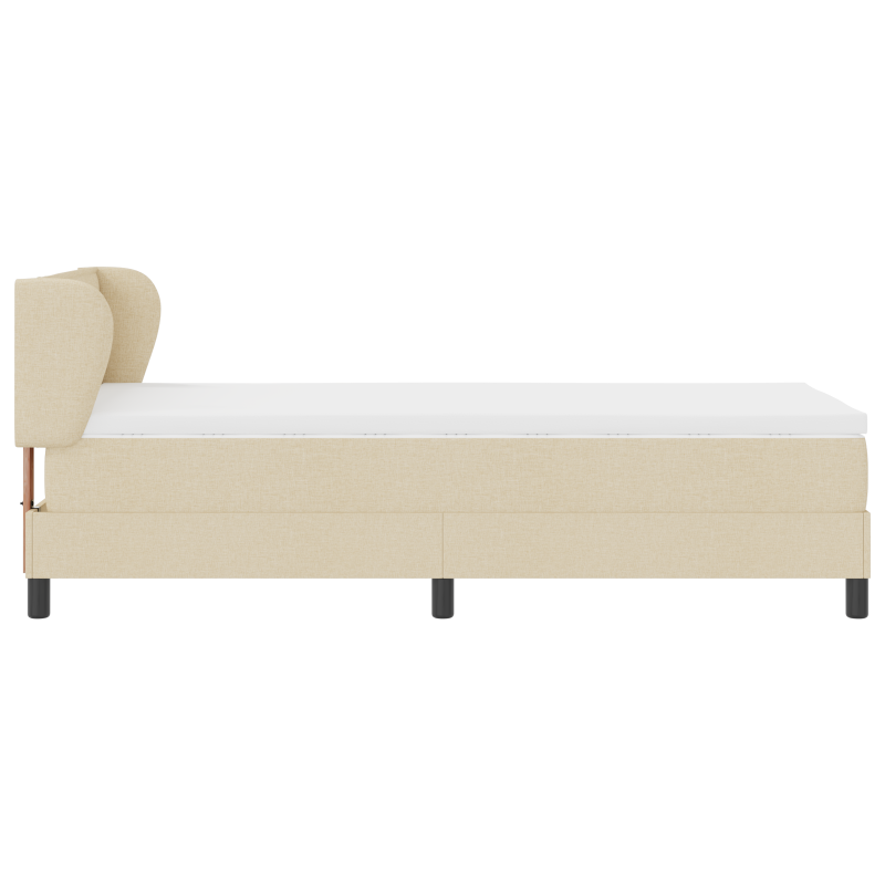Boxspringbett mit Matratze in Creme - 90x190 cm Stoff