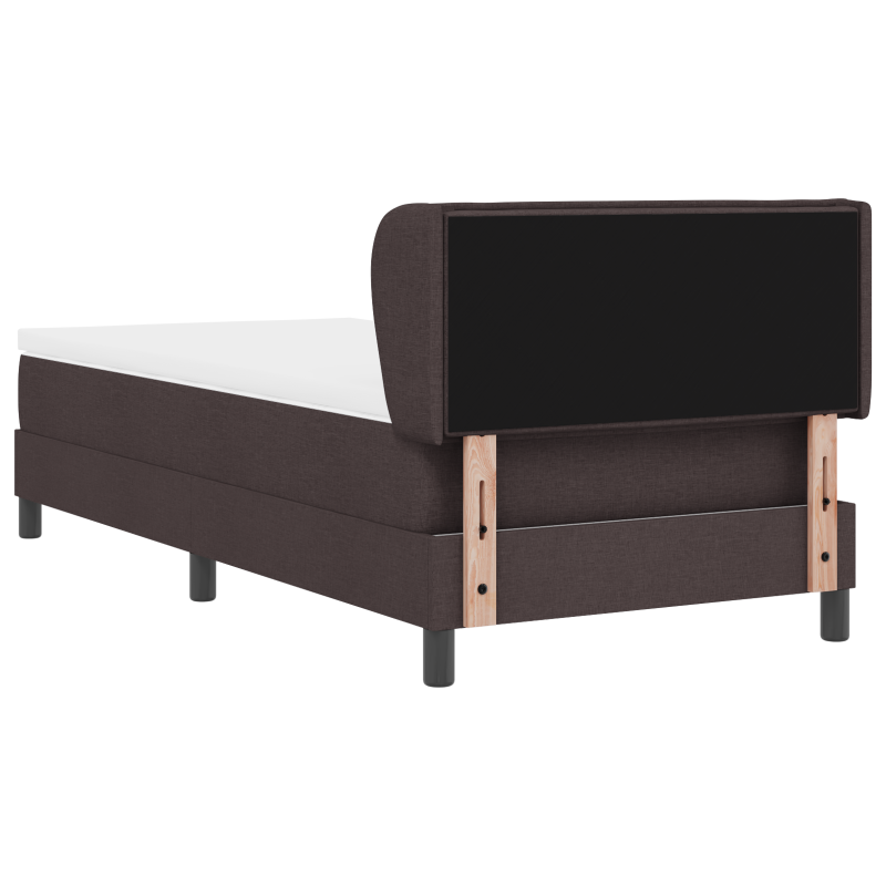 Boxspringbett mit Matratze in Dunkelbraun 90x200 cm aus Stoff