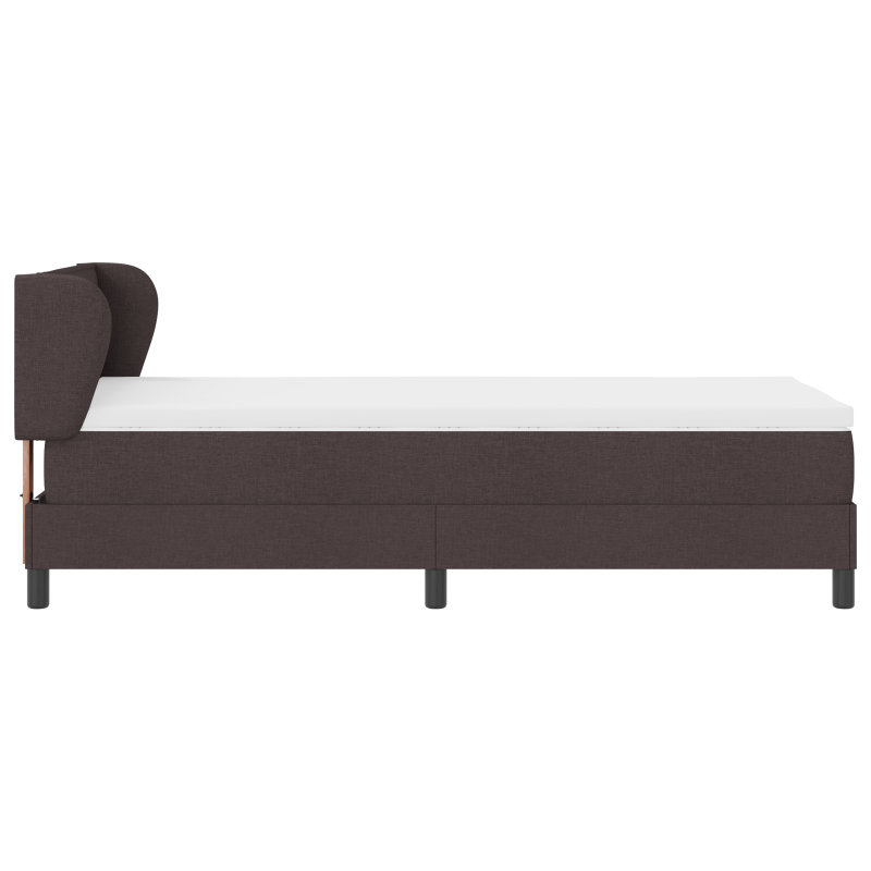 Boxspringbett mit Matratze in Dunkelbraun 90x200 cm aus Stoff