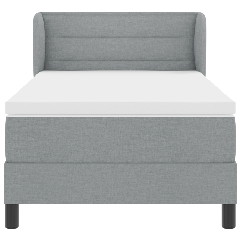 Boxspringbett mit Matratze Hellgrau 100x200 cm Stoff