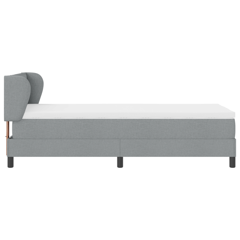 Boxspringbett mit Matratze Hellgrau 100x200 cm Stoff