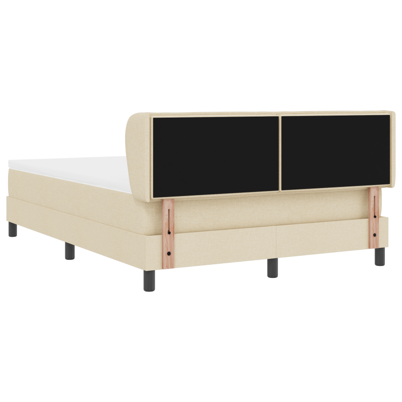 Boxspringbett mit Matratze in Creme 160x200 cm aus Stoff