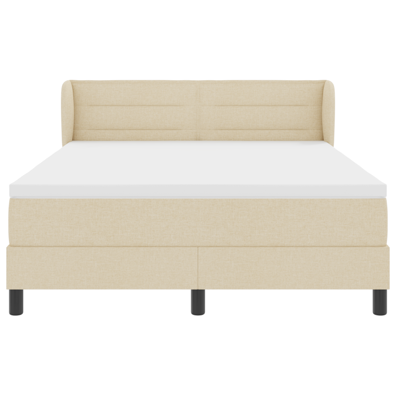Boxspringbett mit Matratze in Creme 160x200 cm aus Stoff