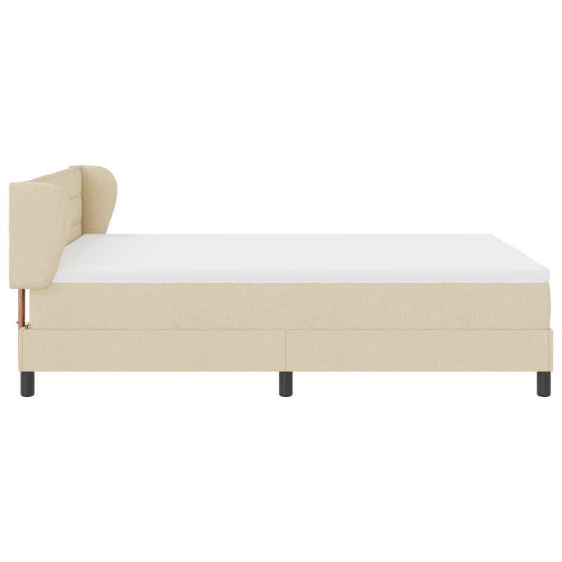 Boxspringbett mit Matratze in Creme 160x200 cm aus Stoff