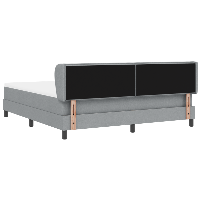 Boxspringbett mit Matratze Hellgrau 180x200 cm Stoff