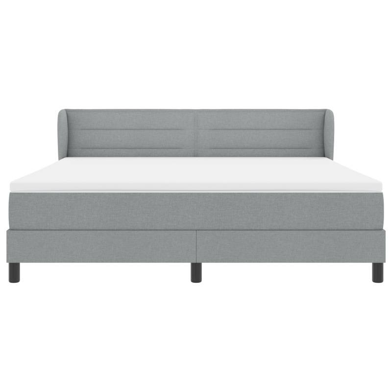 Boxspringbett mit Matratze Hellgrau 180x200 cm Stoff