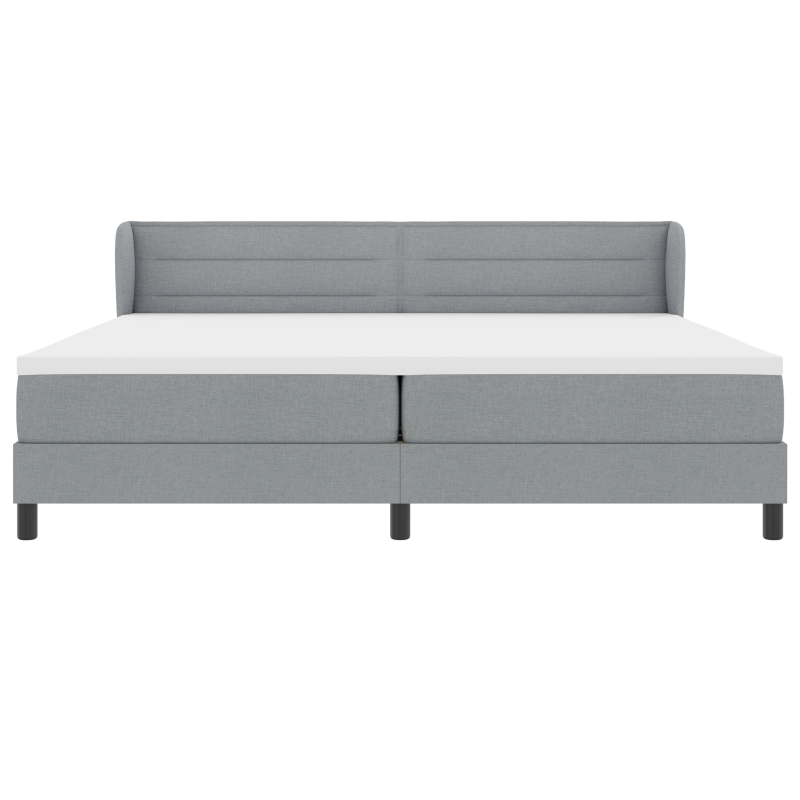 Boxspringbett mit Matratze in Hellgrau 200x200 cm aus Stoff