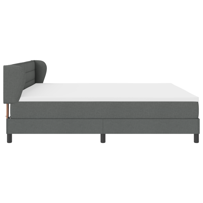 Boxspringbett mit Matratze in Dunkelgrau, 200x200 cm, aus Stoff