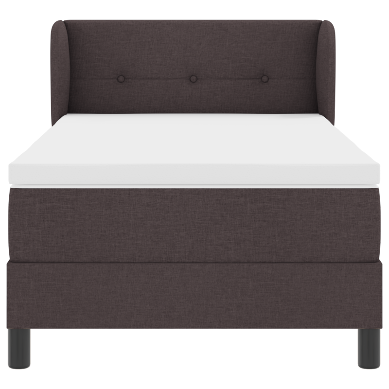 Boxspringbett mit Matratze Dunkelbraun 80x200 cm Stoff