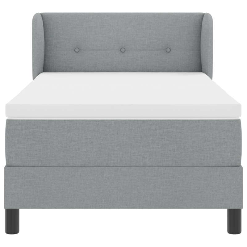 Boxspringbett mit Matratze Hellgrau 100x200 cm Stoff