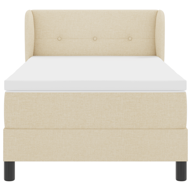 Boxspringbett mit Matratze Creme 100x200 cm Stoff